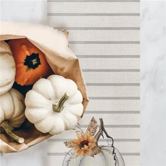 Fall Decoration Pumpkin Table Runner Seasonal Thanksgiving Autumn 13x72inches - Picture 2 of 5